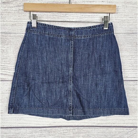 Zara Dresses & Skirts - Zara Trafaluc Denim Back Zip Mini Skirt Blue Size X-Small